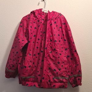 Girl's Pink Heart Raincoat
